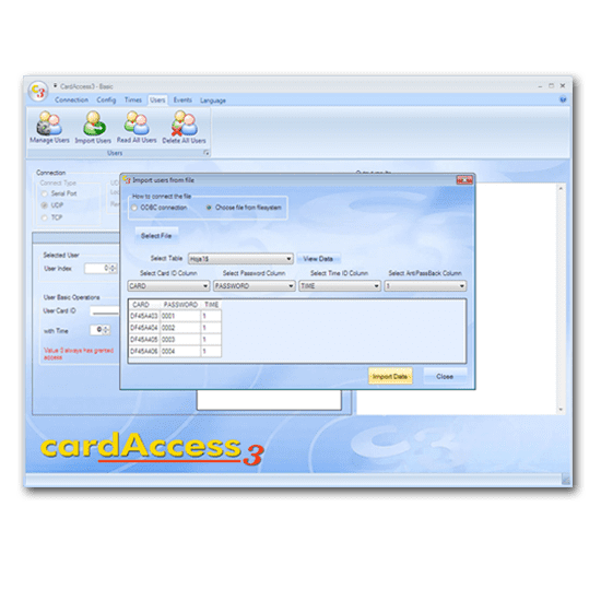 Importation des utilisateurs dans CardAccess3