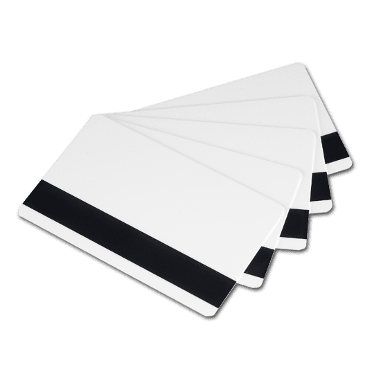 Cartes plastiques blanches piste magnétique