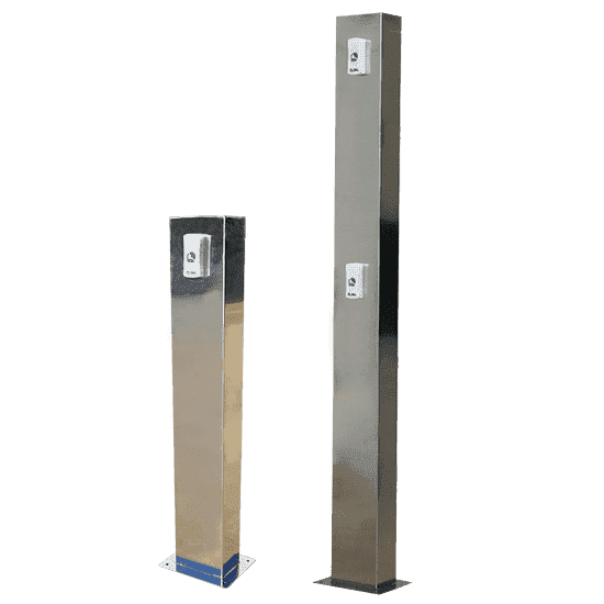 Poste para lector de tarjetas y porterillo Poste para lector de tarjetas y porterillo